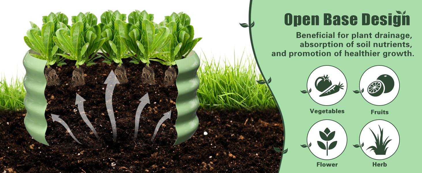 Lilypelle 3 Pcs 24x24x12in Round Galvanized Raised Garden Bed with Tomato Cages, Metal Planter Box for Planting Plants Vegetables Herbs Flowers