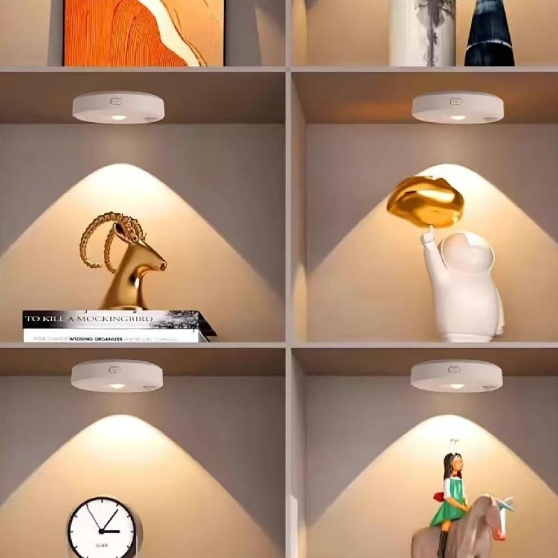Human Motion Sensing Cabinet Light, USB Rechargeable Wireless Remote Control Ambiance Lighting, Magnetic Three-Color Changing LED Lamp, Decorative Lights
