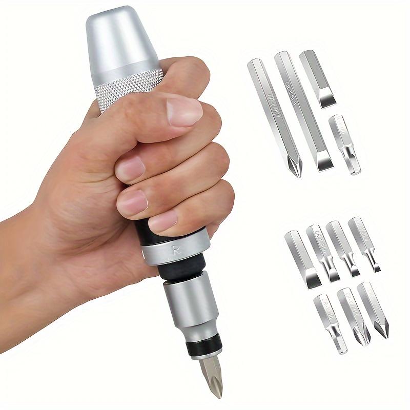 13-piece heavy impact screwdriver set, including shockproof screwdriver, multifunctional extractor and metal chisel-professional impact screwdriver tool set, suitable for automobile maintenance, electronic equipment maintenance and DIY operation (13-piece