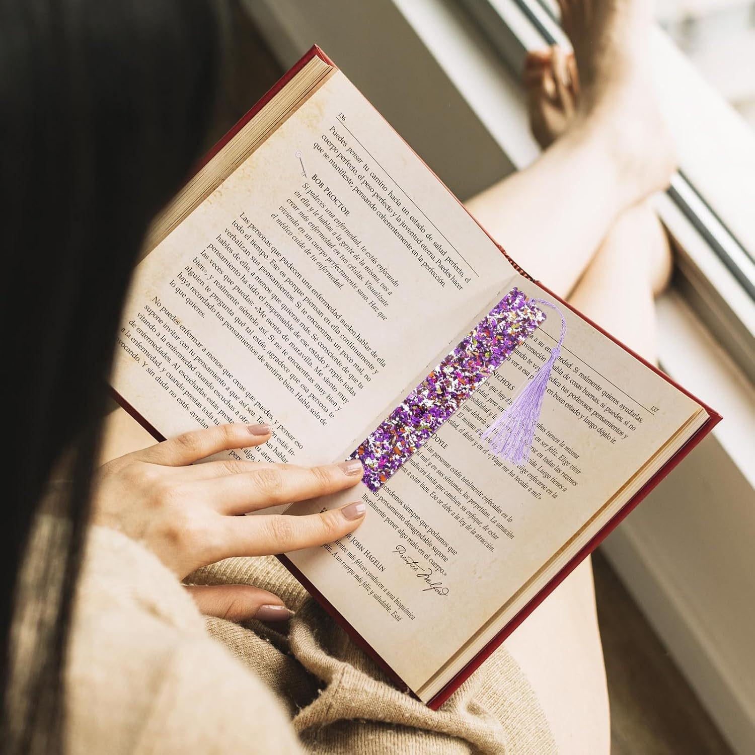 Sparkling Acrylic Tassel Bookmark, DIY Convenient Hanging Decoration, Adhesive Bookmarks, Easy-To-Use Decorative Items