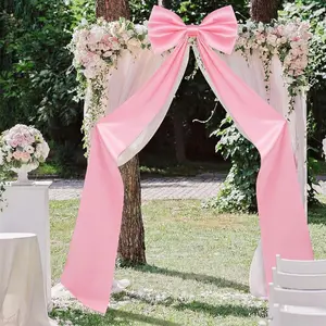Extra Large Pink Bows 23.62 x 90.55 Inches Giant Bow Decor Satin Ribbon Tie Coquette Birthday Decorations for Wedding Valentines Day Room Decor Birthday Party Baby Shower Supplies