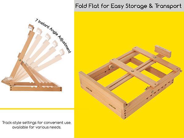 MEEDEN Art Heavy-Duty Tabletop Studio H-Frame Wooden Easel- Solid Beech Wood Adjustable Artists Desktop Easel for Artist, Beginners & Teens- Holds Canvas Art up to 23" High, Christmas, Blackfriday, Christmasgift,Gift Crafts Handcraft