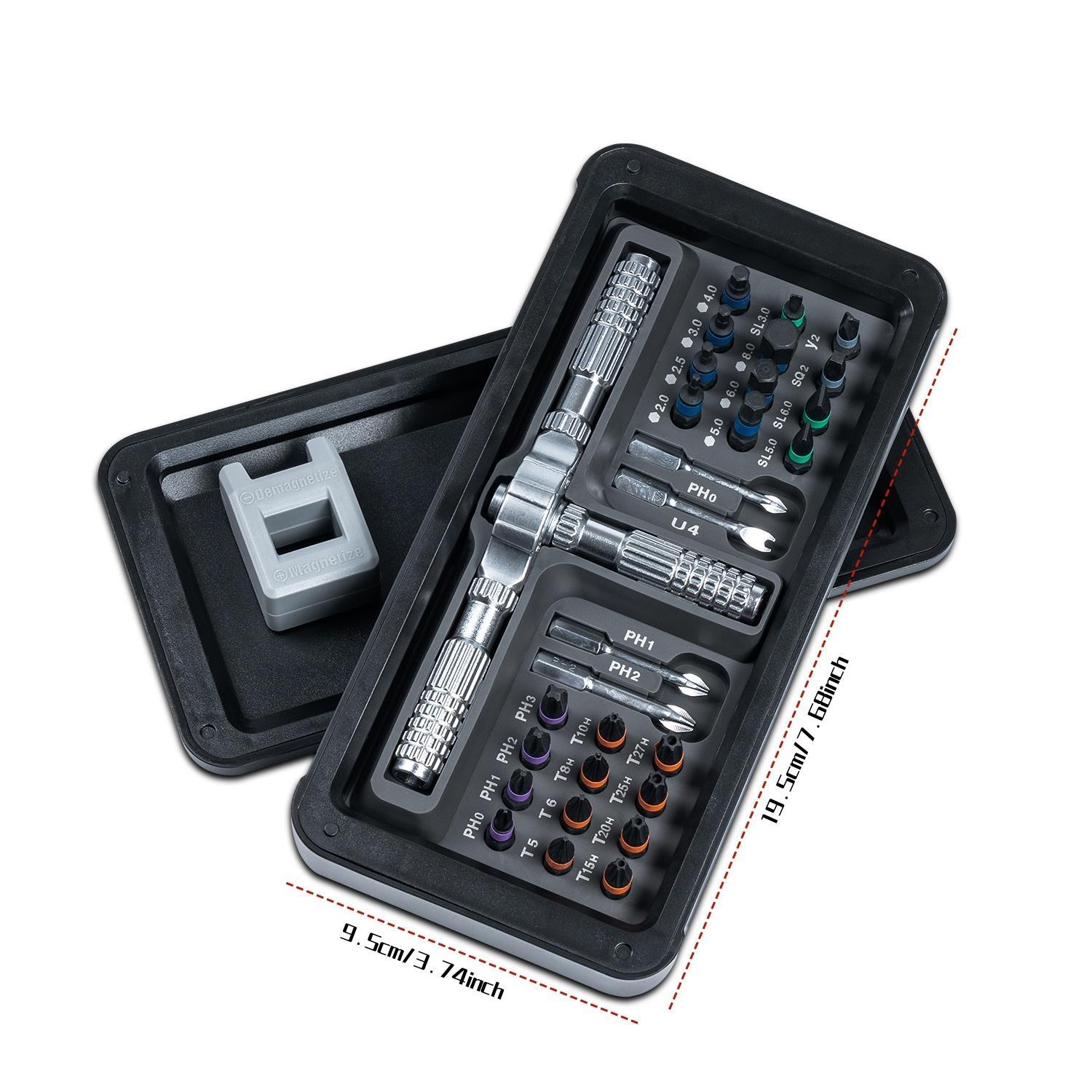 30-In-1 Multi-Function Ratchet Screwdriver Set, Hex Key Coverage, Ideal for Daily Repairs, Comprehensive Tool Kit for Home Use