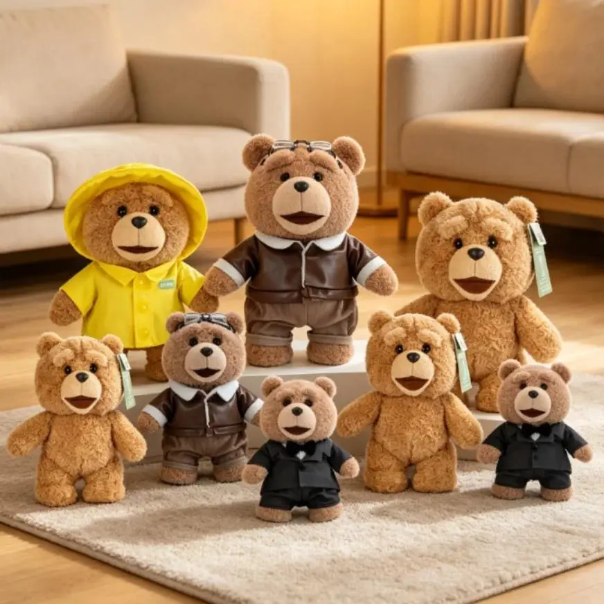 Teddy Bear Stuffed Plush Doll 20cm 30cm Cartoon Bears Toy TED2 Fluffy Animal Plushies Gift Child Home Collection Decor Ornament