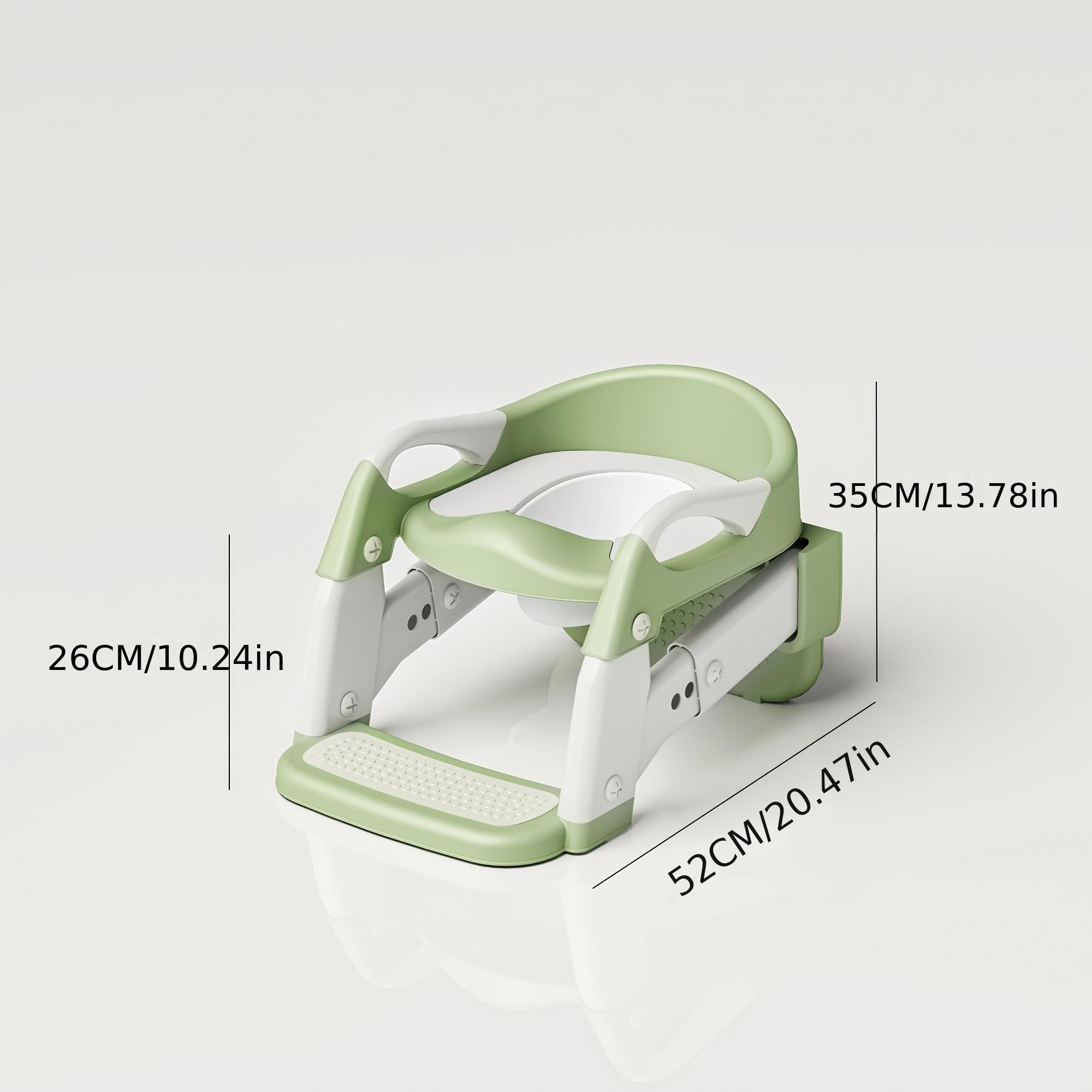 Portable children's toilet training toilet seat set (including step stool) - adjustable folding potty with safety belt, lightweight plastic material, suitable for home, staircase and travel scenes, needs to be assembled (gray model)