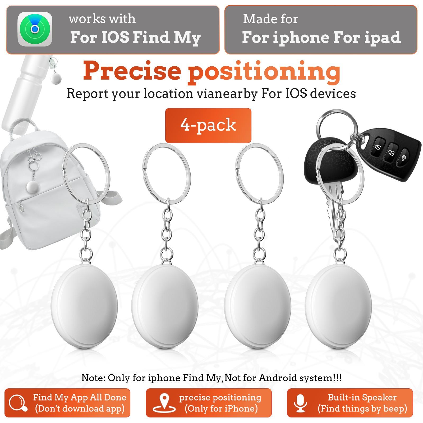 1/2/4pcs Keychain Item Locator, No Monthly Fee, Best Tracker, Lost Prevention Device, Supports Apple Find My (iOS Only), for Keys, Pet Collars, Luggage