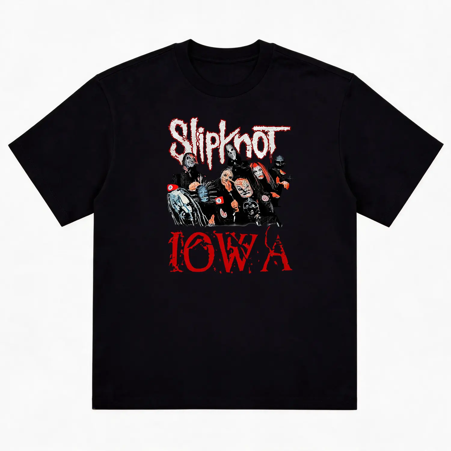 Unisex Vintage Graphic T-Shirt |   Trendy Slipknot Iowa Band Tee Print |   Soft Cotton Casual Short Sleeve Top |   Men's Summer Graphic Shirt