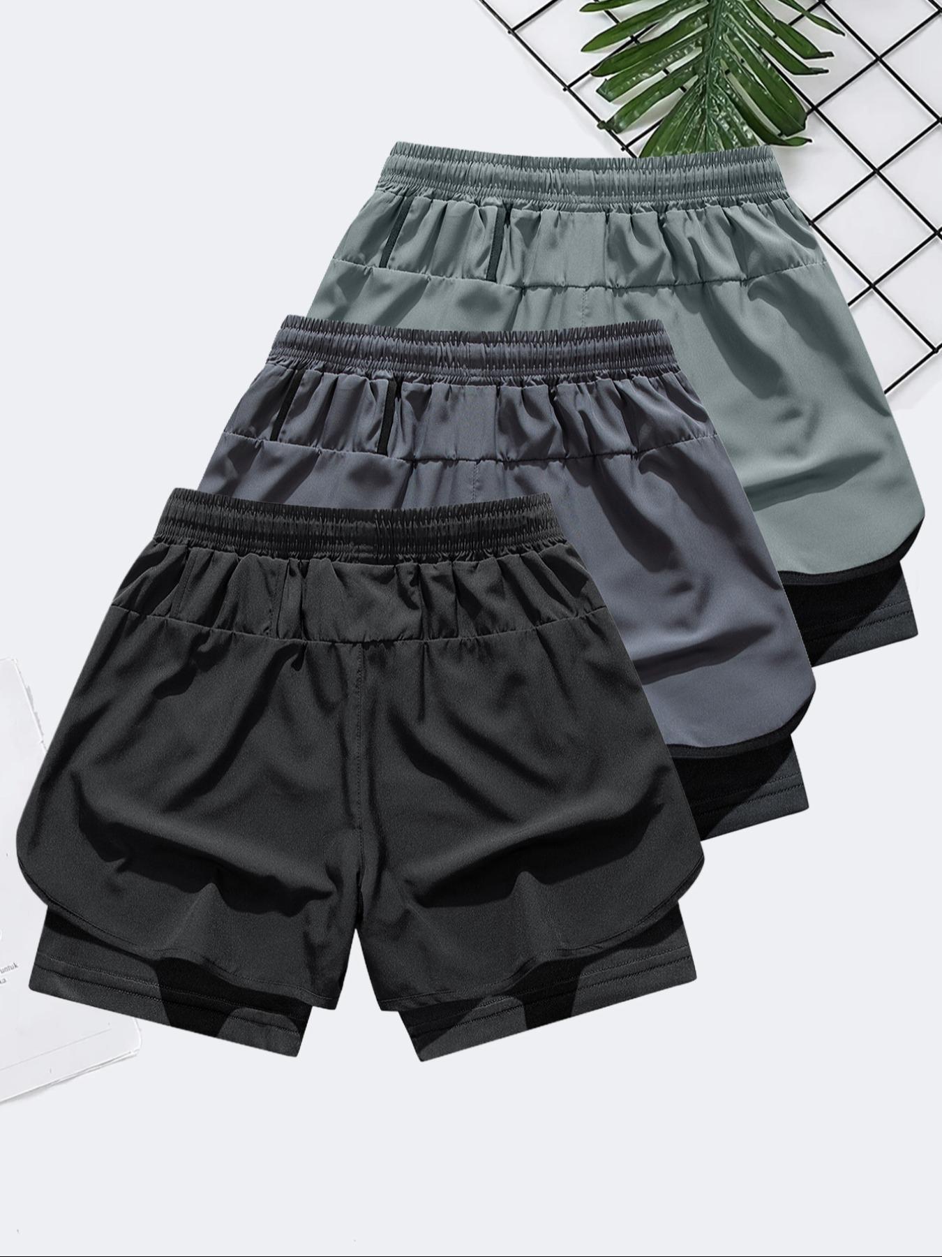 Men's Letter & Bull Head Print 2 in 1 Double Layer Drawstring Waist Gym Shorts, Regular Fit Casual Comfortable Breathable Quick Drying Anti Exposure Pocket Shorts for Gym Workout Running, Men's Bottoms for Summer SpringStatements