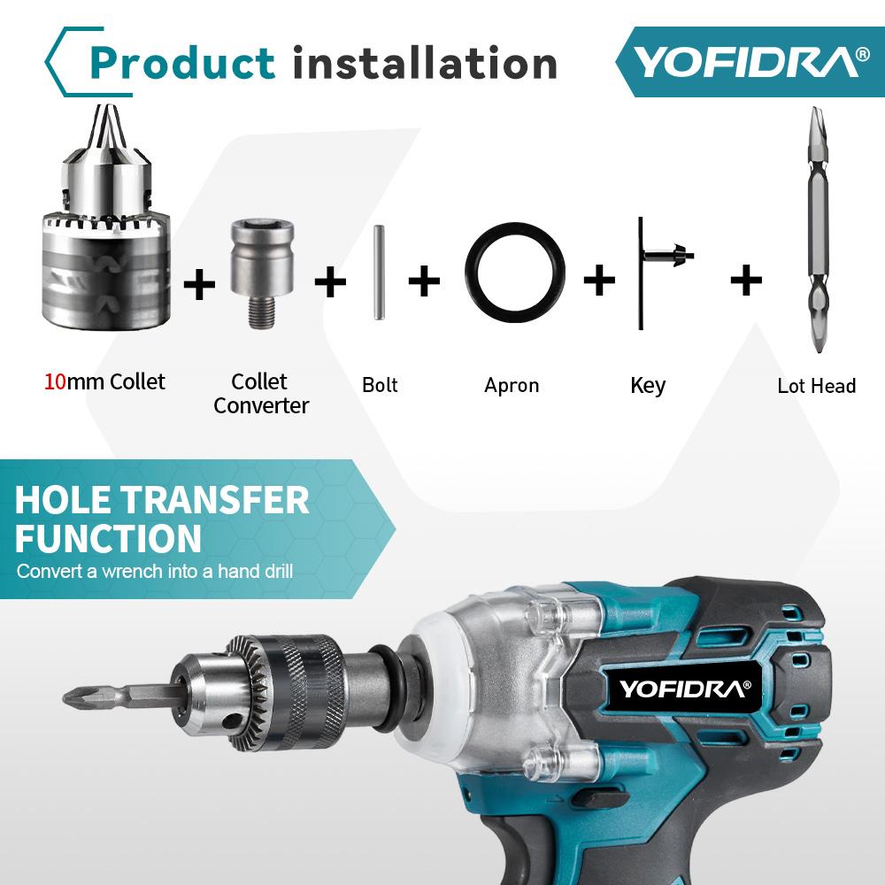 YOFIDRA 44-Piece Impact Wrench Accessory Kit – Sockets, Bits, Drills, Extension Rods & More, Set for 1/2" Square Drive Wrenches