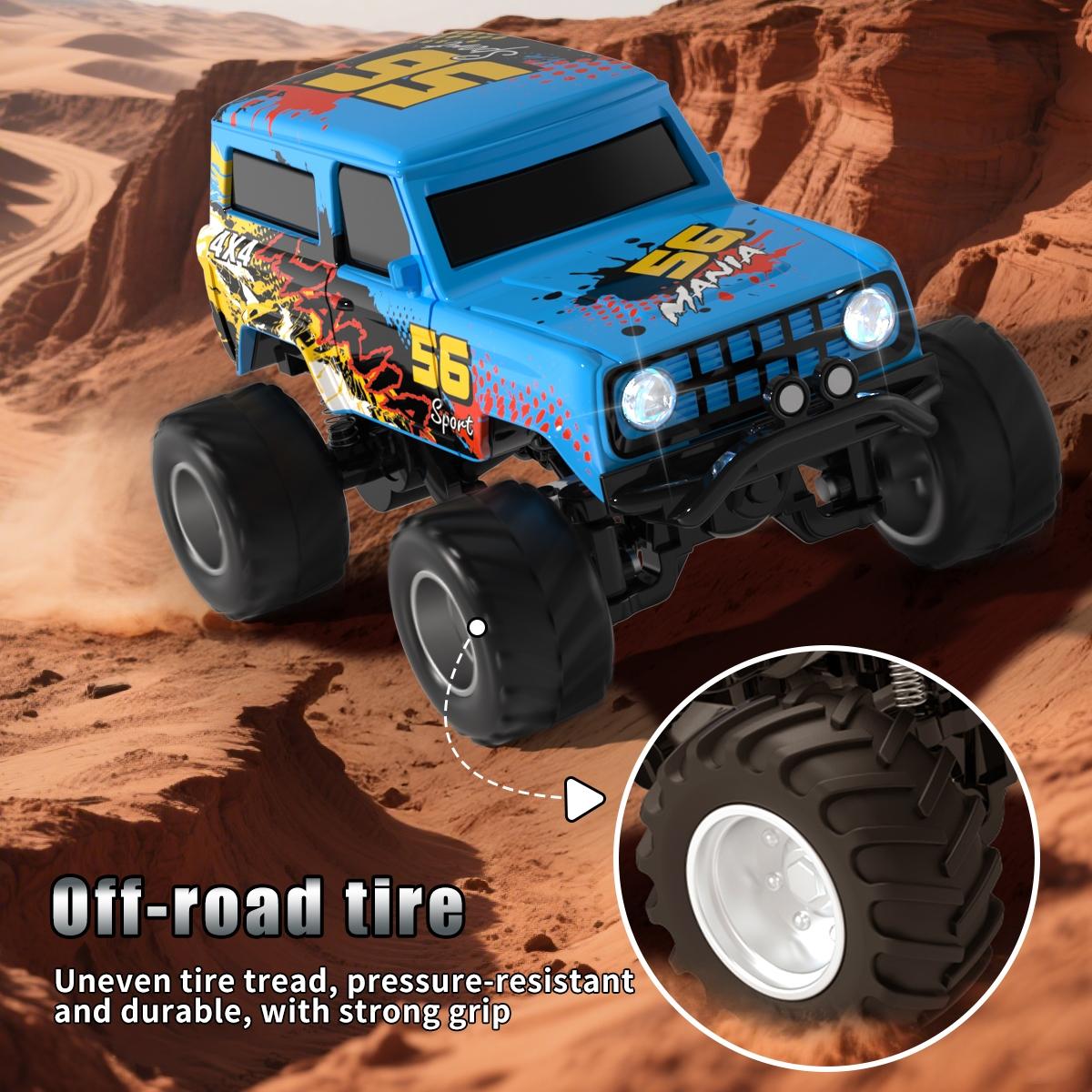 Mini Remote Control Car All-Terrain Climbing, Automatic Demonstration Mode, Spring Shock Absorption, 2.4g Interference-Free, LED Lights, Speed Gears, Remote Controlled Car