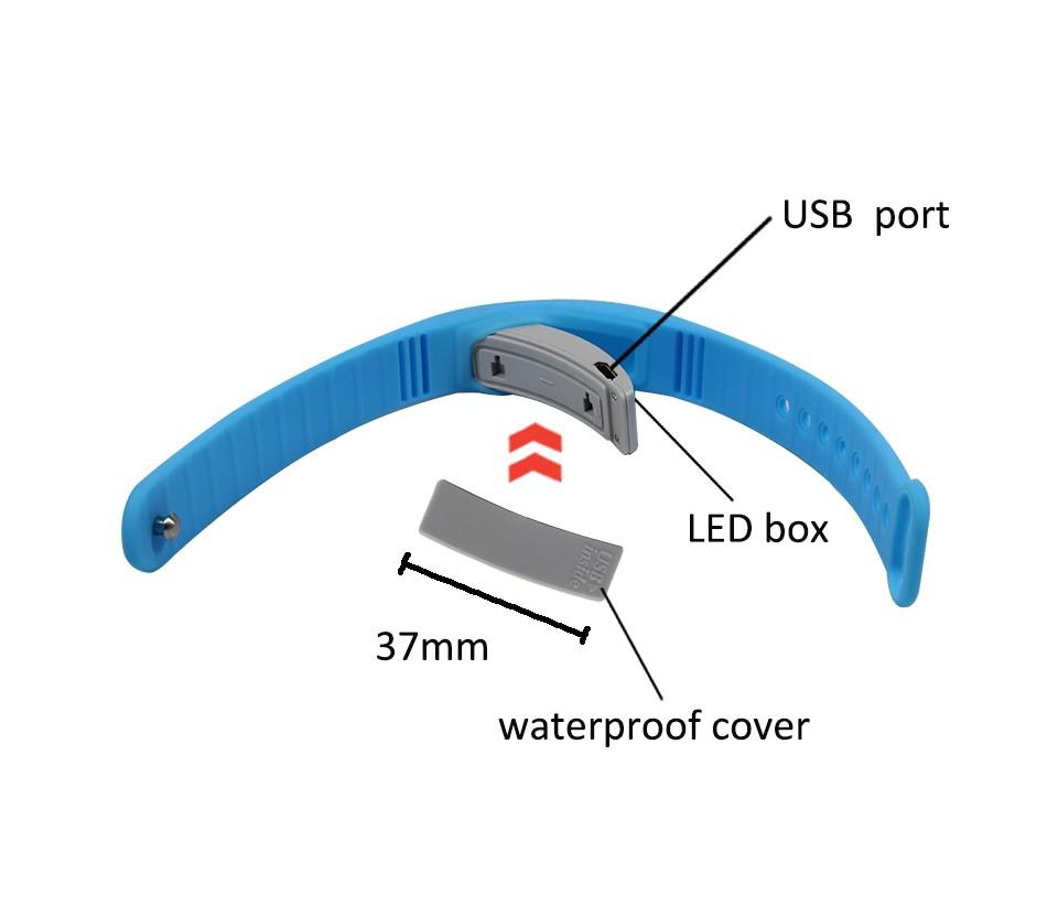 Smart Bracelet Vibration Alarm Clock Reminder Sleep Monitoring 24 Hours Pedometer Rechargeable Bracelet