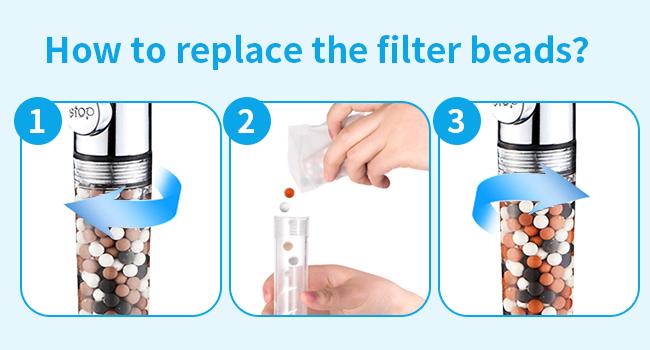 Filtered Shower Head with ON/OFF Switch, High Pressure Handheld Shower Head with 3 Spray Modes, Ghetto Showerhead, Buena Shower Head, Detachable Shower Head with Water Softener Beads