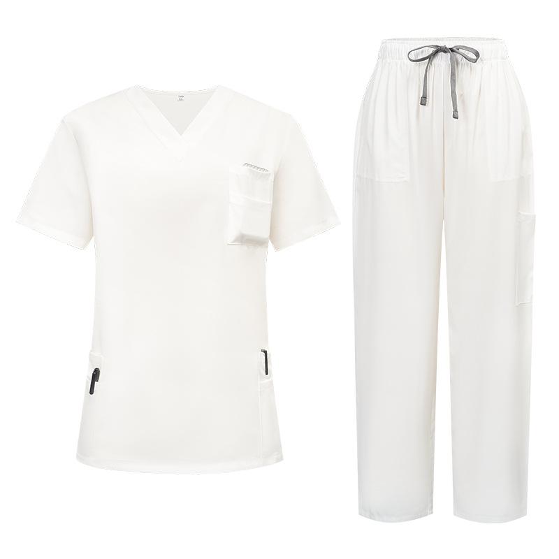 New Arrival 2-Piece Medical Scrubs Workwear Set - Short Sleeve Top, Straight Leg Pants, Durable for Nurses, Hospital Operating Room, Daily Training (Scrubs Sets for Women Compatible), Clothes