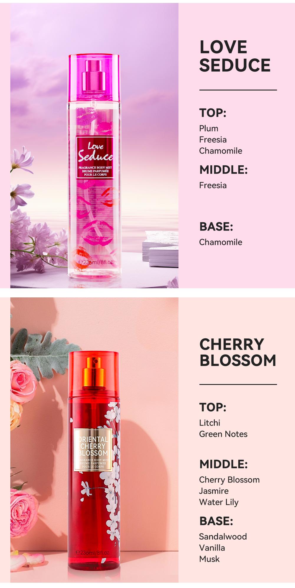 8 FL OZ Hair & Body Fragrance Mist for Women - Long-Lasting Perfume, Perfect for Dating, Parties and Gift Giving Floral Mint Scent Lightweight Scent Highly Scented