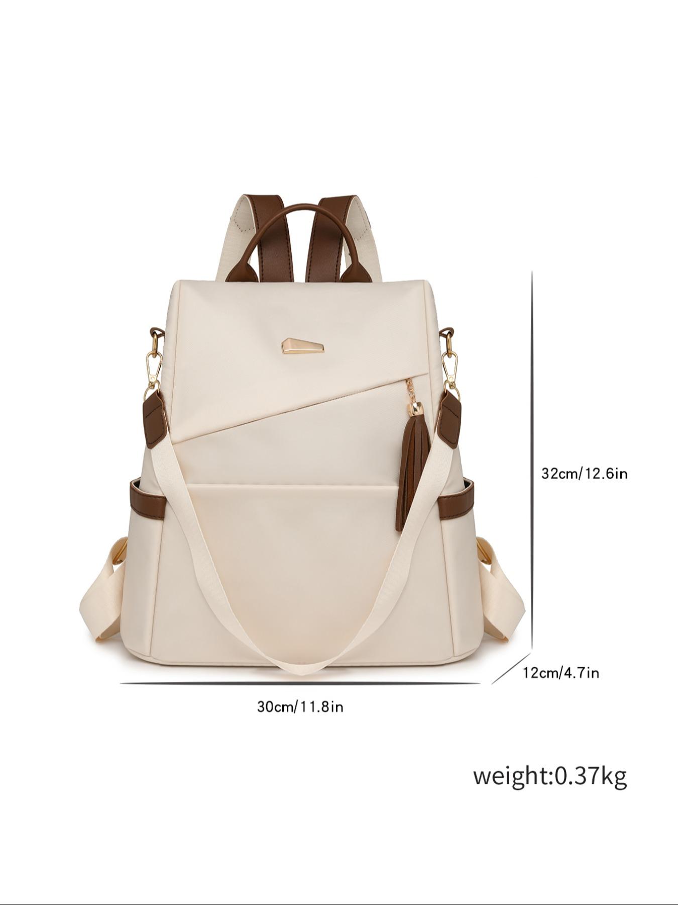 Women's Anti-Theft Backpack, Geometric Patchwork Design, Large Capacity Waterproof Bag, Casual Style for All Seasons, Casual Lightweight Backpack, Portable Lightweight Backpack