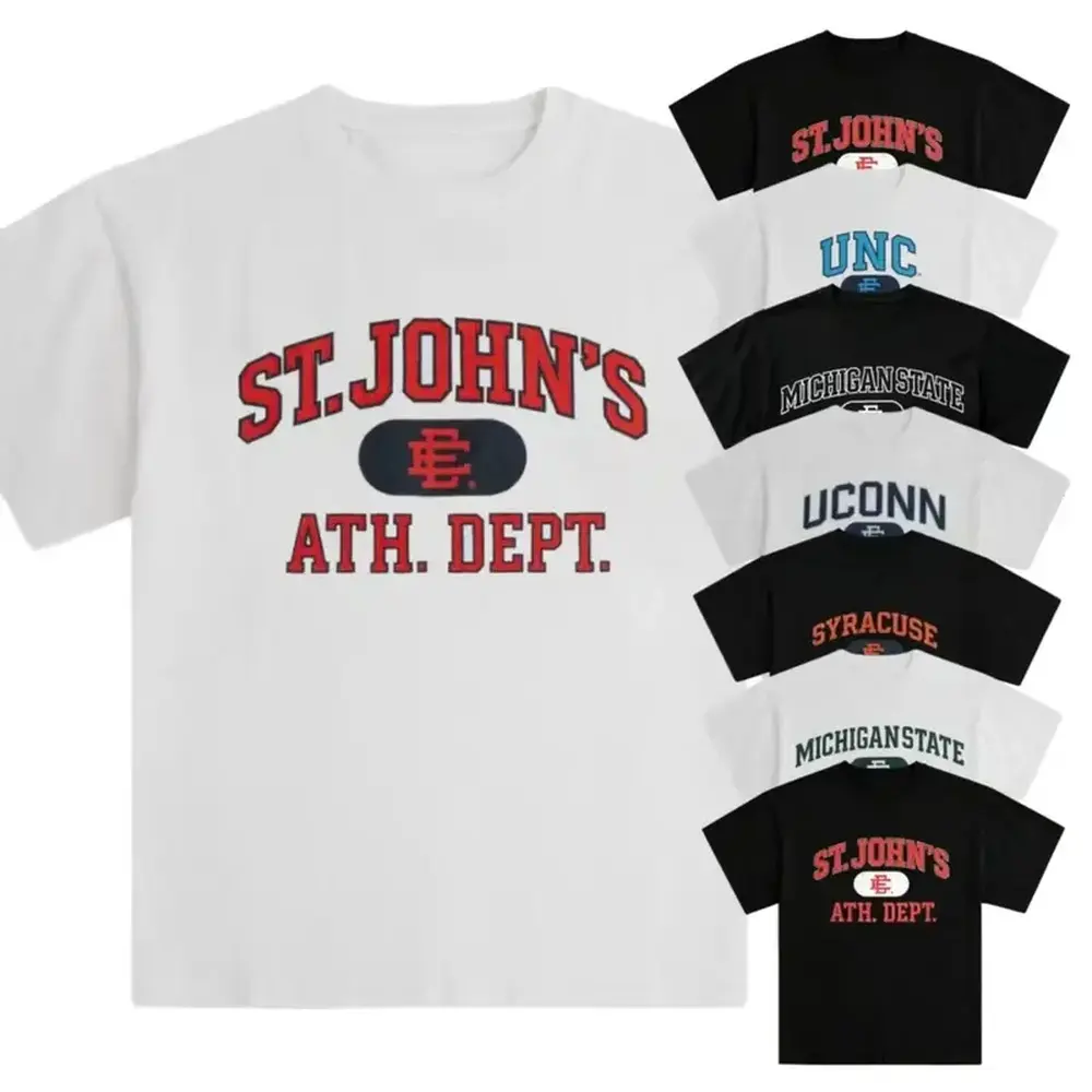 Men's Short-Sleeve Vintage EE St. John’s Athletic Dept Graphic T-Shirt - Unisex Oversized Cotton Streetwear College Tee #     Cotton T-shirt #     Graphic T-shirt #     Men's T-shirt #     Casual Streetwear Top