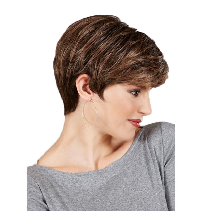 Short Length Straight Wig for Female, Gold Dyed Synthetic Hair, Full Machine Made and Heat-Resistant for Daily Fashion, Daily Wear, Natural Looking Texture, Full Wig, Natural Straight, 15 To 20 Cm, Golden Blonde Synthetic Full Machine Wigs