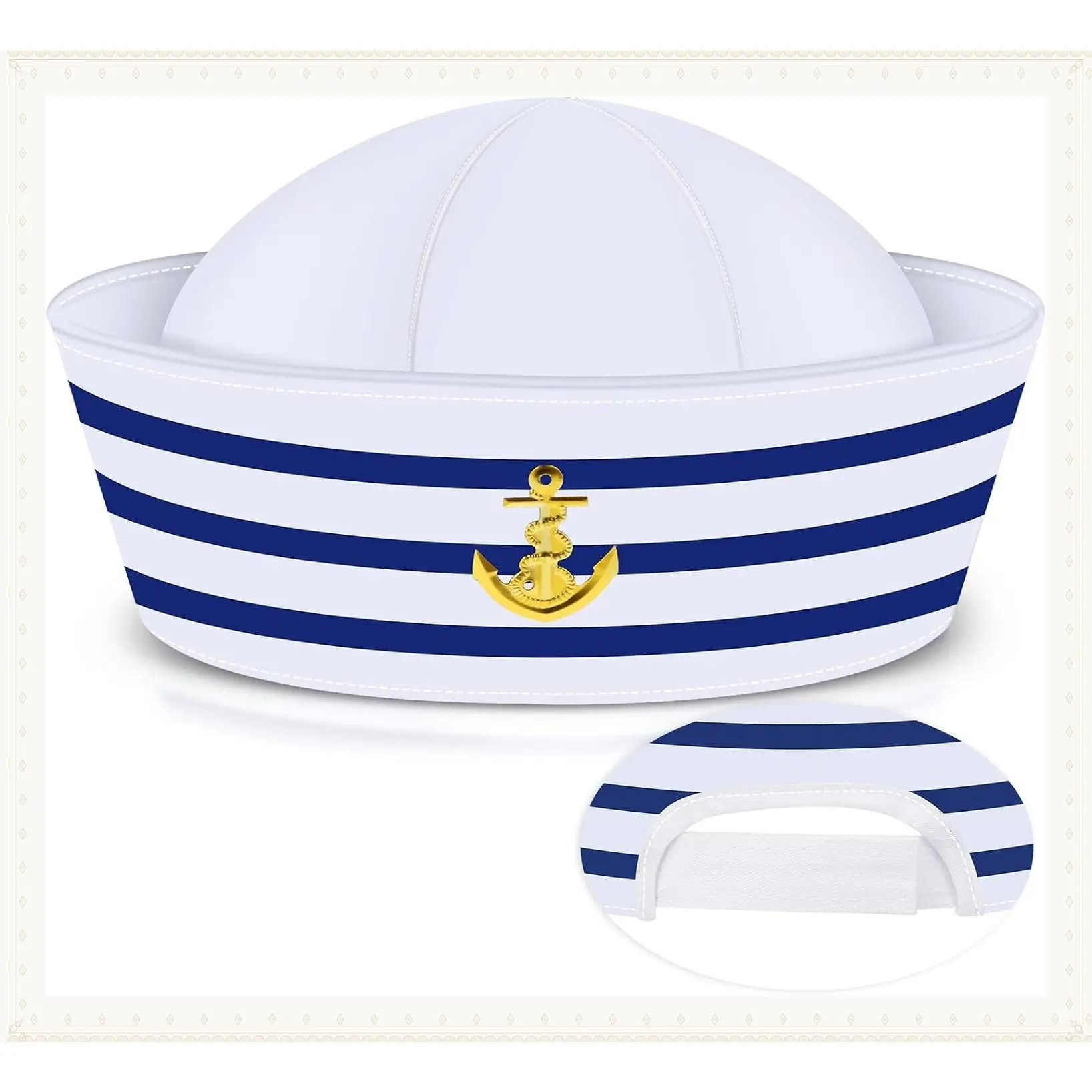 Sailor Hat White Sailor Captain Cap for Men Women Kids Adult Halloween Cosplay Costume AccessoriesGift