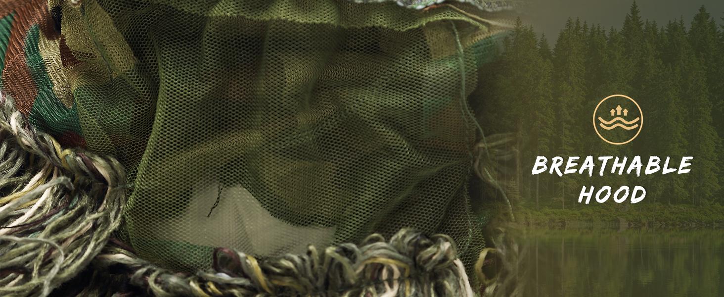 [ SummerVibes ] SLSY 5 in 1 Ghillie Suit, 3D Camouflage Hunting Apparel Including Jacket, Pants, Hood, Carry Bag Suitable for Unisex Adults/Youth (M/L/XL/XXL)
