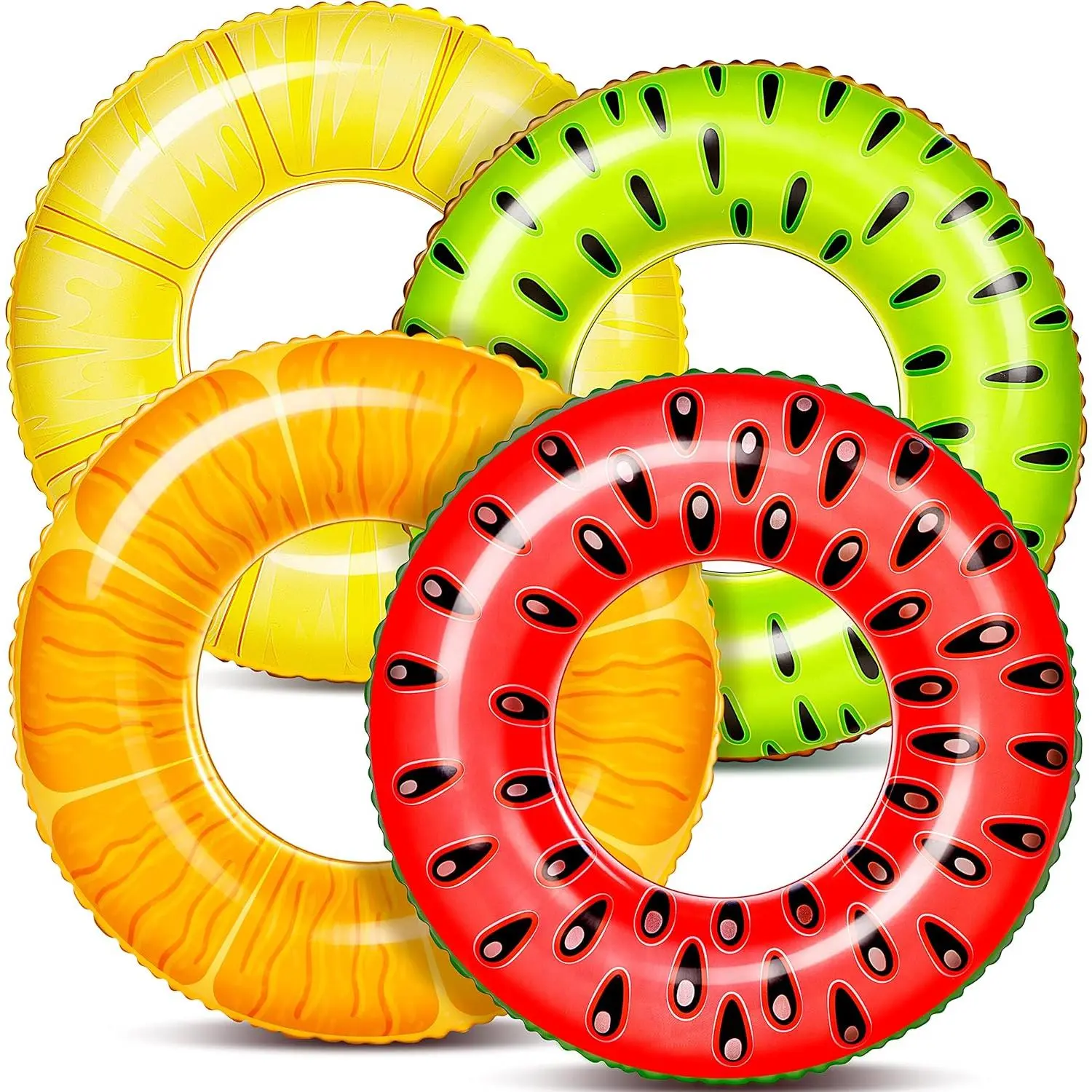 4-Pack Inflatable Duck Pool Floaters - Portable Swim Tubes & Rings for Kids, Pool Parties, Water Sports Fun, Inflatable Floater