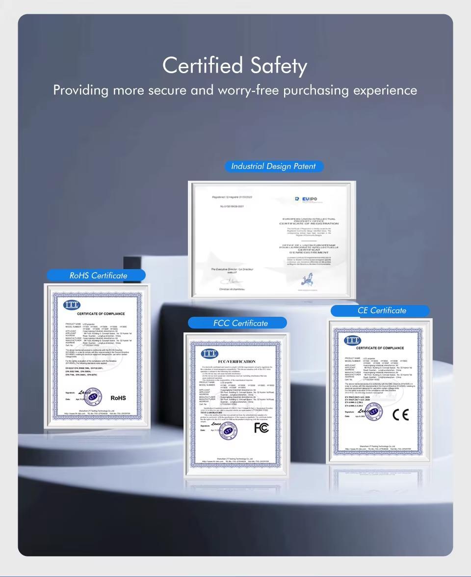 Magcubic HY300MAX Projector Auto Focus 8K Decode HD 400ANSI Android 14 Allwinner H726 with 0.8:1 Throw Ratio Dual WiFi6 BT5.4 Auto Keystone HDR/HDR10+/HLG Native 720P Built-in Speaker Portable Mini Home Cinema Movie Outdoor