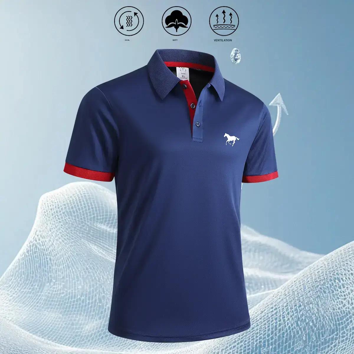 5 Pack men's business and leisure POLO shirts, golf shirts, lapel T shirts, the fabric is slightly elastic, soft, comfortable and breathable, suitable for home leisure and outdoor sports, daily matching, gifts for men Athletic Outfits Athletic Activewear