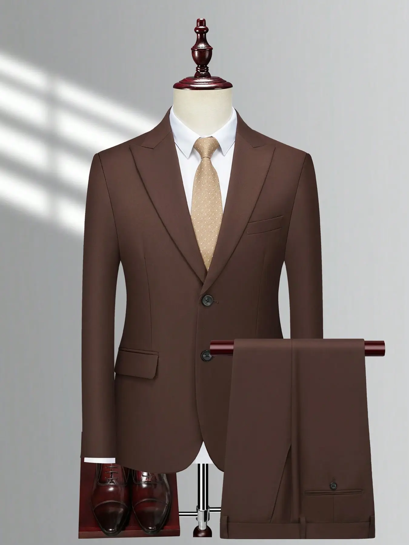 Men's 2 Piece Slim Fit Suit Set, Light Business Notch Lapel Two Button Jacket and Pants, Casual Formal Wear for Office Party, Blazer Pant Set
