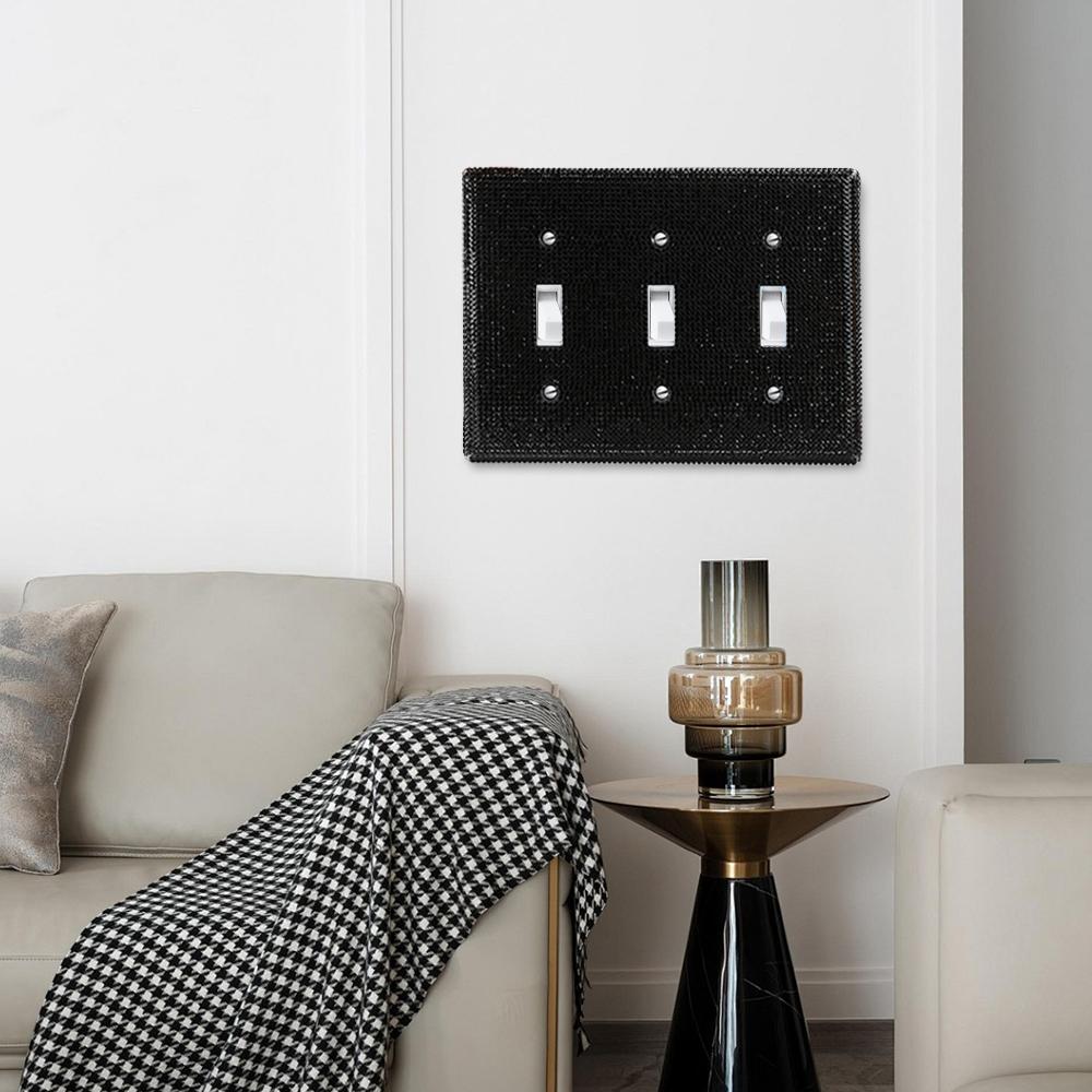 Shiny Rhinestone Wall Panel, Light Switch Cover, Durable Decorative Dual Toggle Socket Panel, Stylish Home Accessory