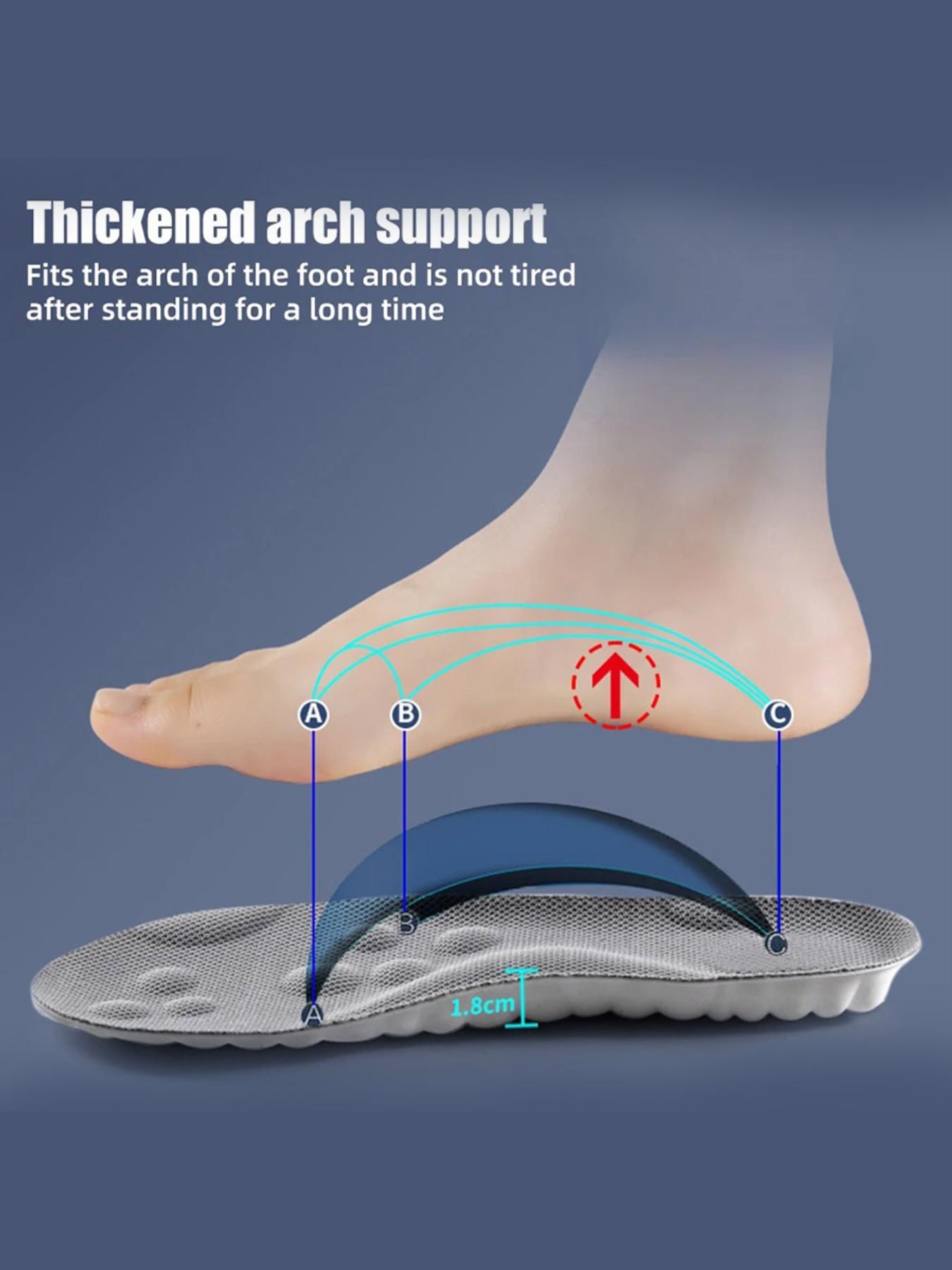 Unisex PU Material Insoles, Soft Bottom Anti-Fatigue Shock Absorption, Comfortable Casual Footwear for All Seasons