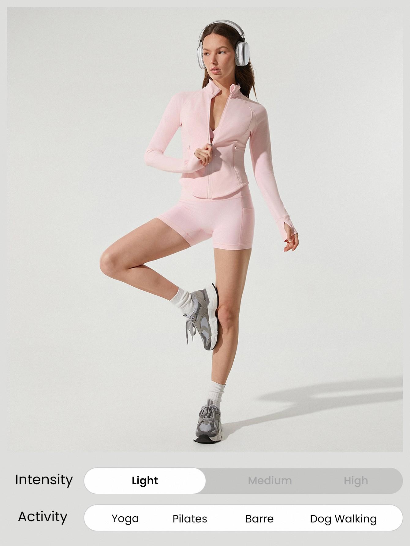 GLOWMODE Hourglass BBL Curved Hem Jacket & 4.3" Shorts & 24“ Crossover Leggings Set TikTokShopBlackFriday