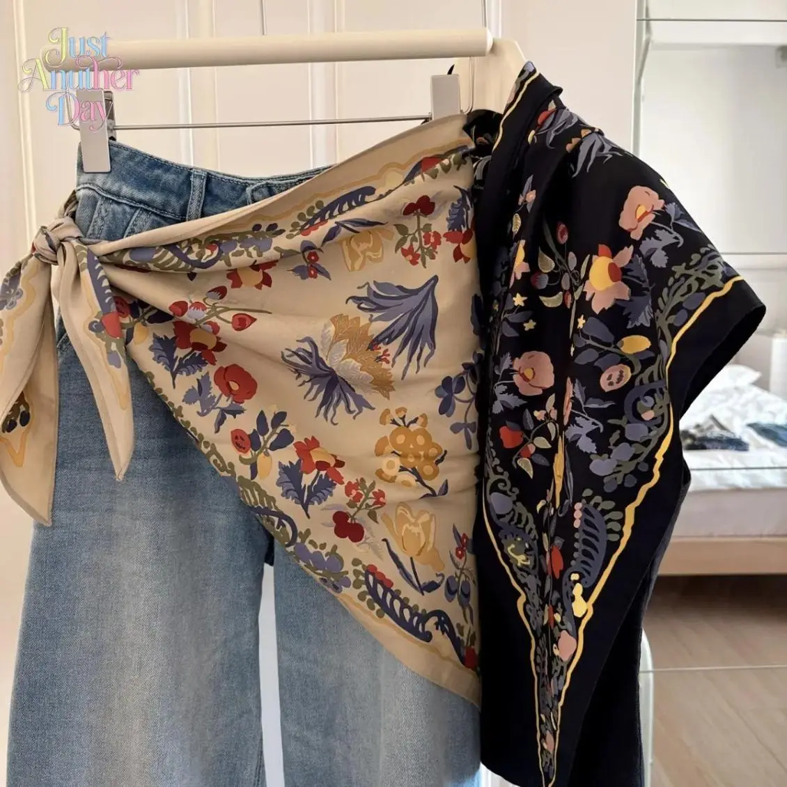 Women's Triangle Scarf, Boho Floral Print Lightweight Soft Rayon for Casual Wear, Festivals & Travel, Floral Prints, Accessories For Women, Gifts For Women