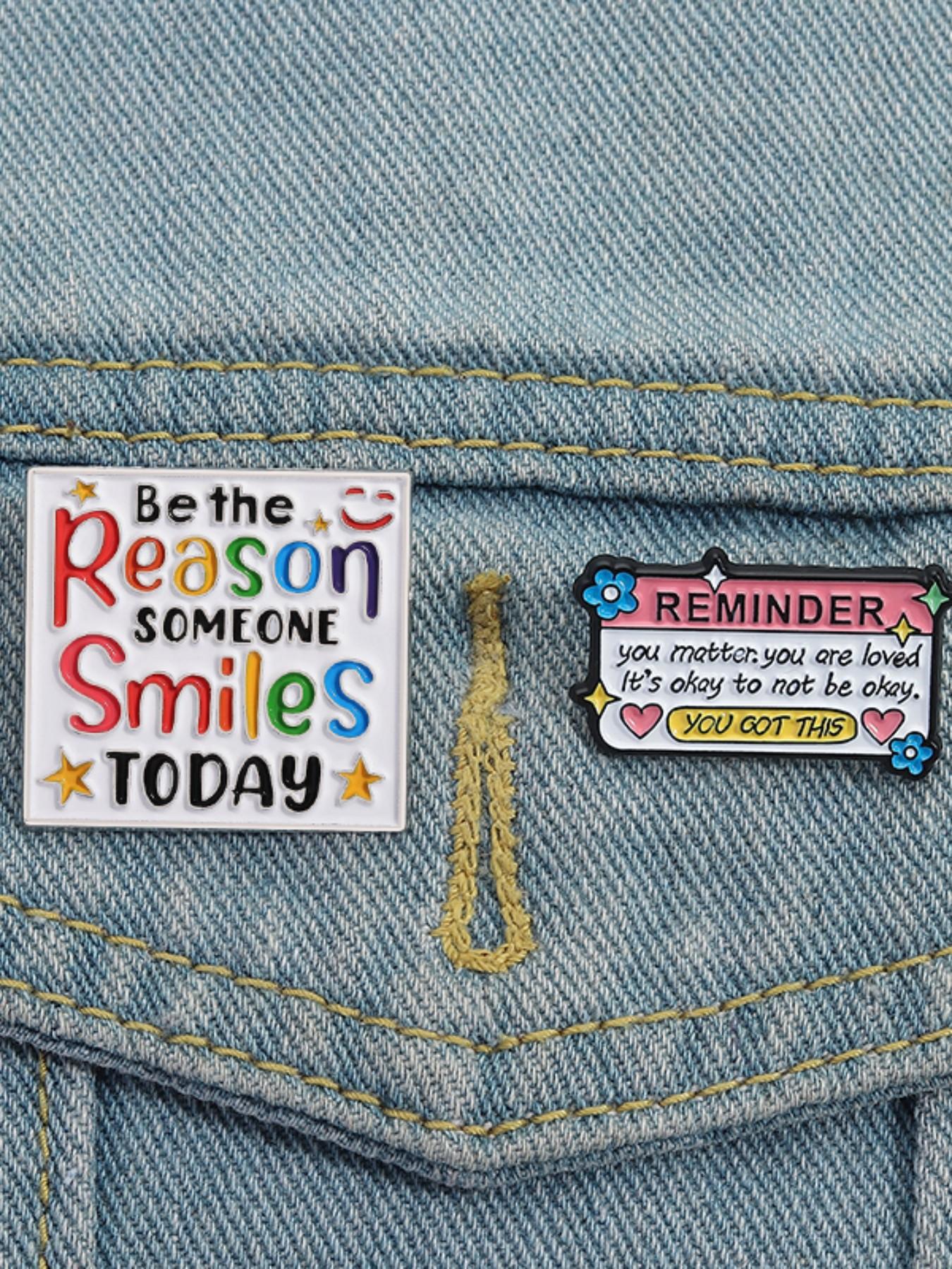 1/2Pcs Positive Message Badges Motivational Slogan Theme Social Advocacy Design Self Empowerment Quotes for Daily Inspiration Accessory Backpack Office Decoration Mental Wellness Gift Set