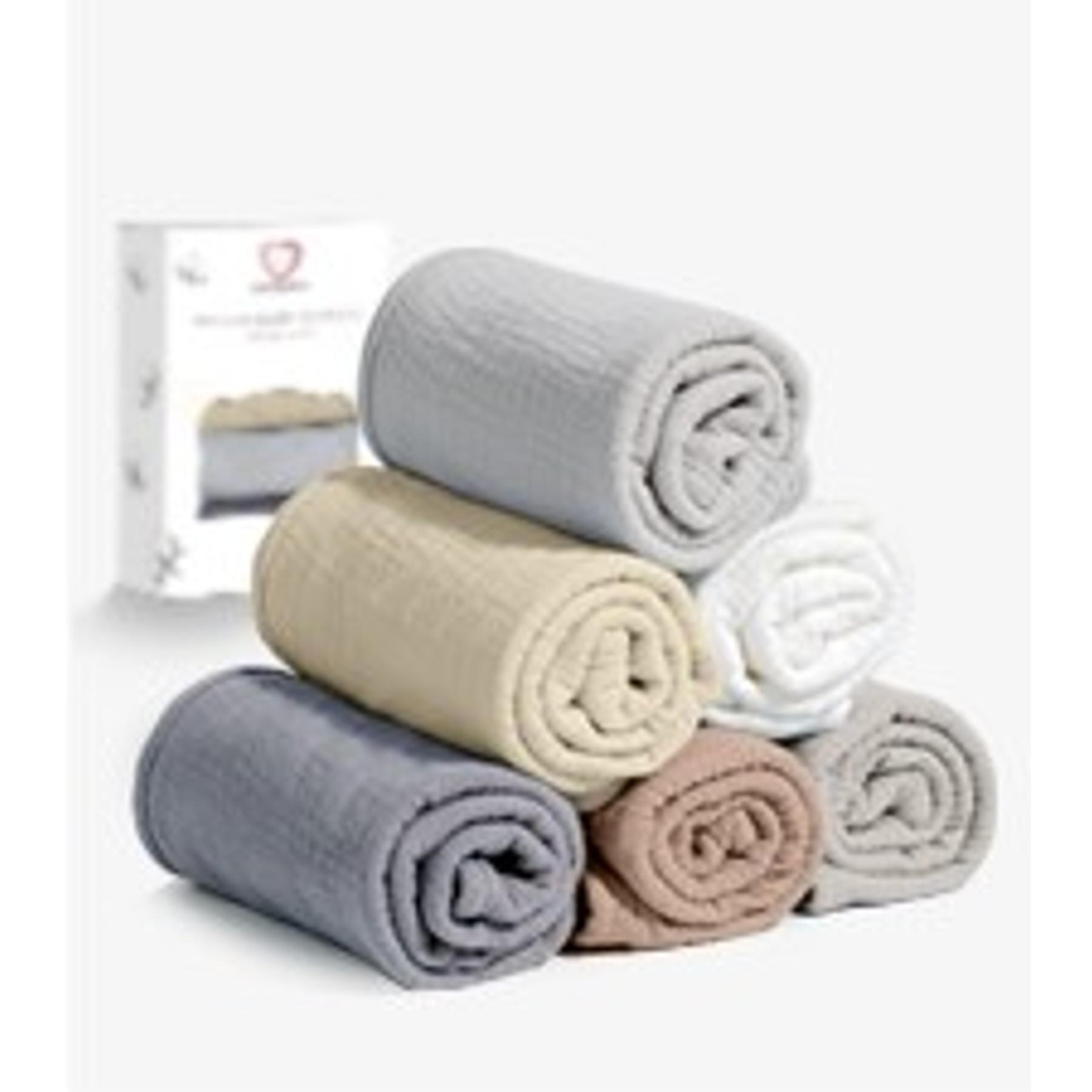 Muslin Burp Cloths, 100% Cotton Baby Burping Cloths, Large Extra Soft Absorbent for Unisex Newborn Boys and Girls, 20x10in, 6 PackGift