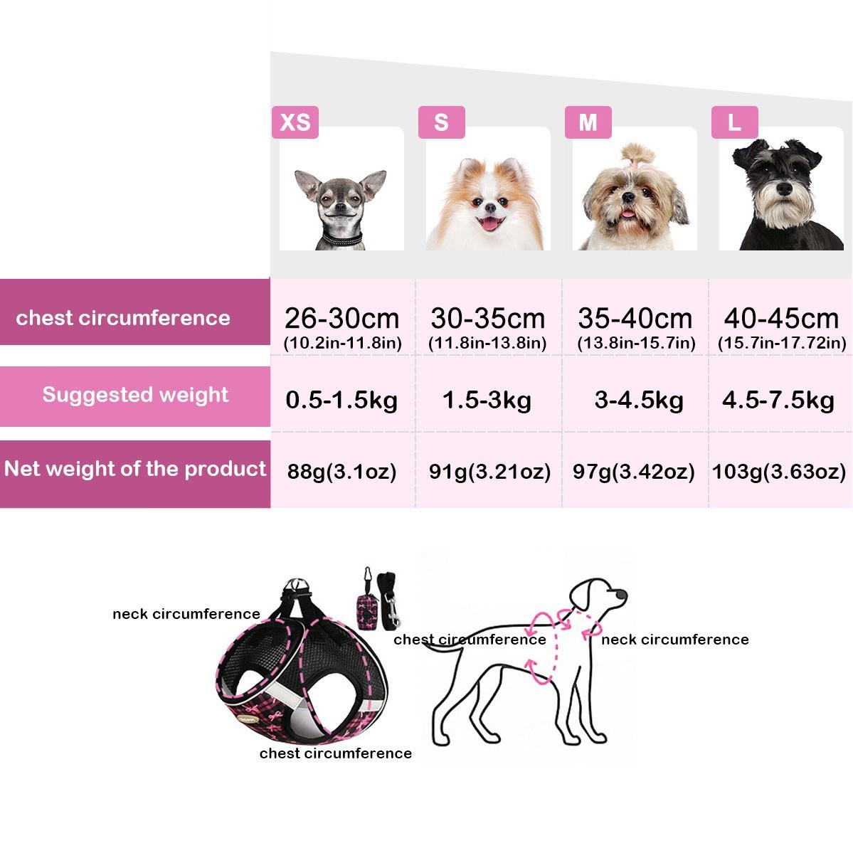 Automatic Retractable Dog Leash for Small Medium Dogs, Breathable Reflective Chest Harness, Adjustable Safety Harness, No Pull Harness, Anti-Pull Night Safety Walking Rope, Harness Leash Set