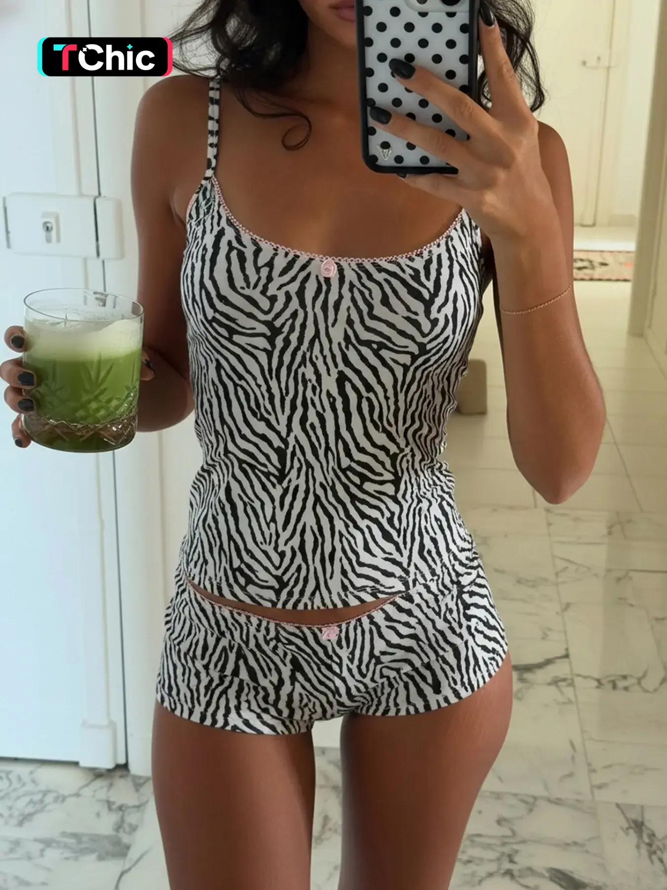 Women's Zebra Print Crop Top & Shorts, Stretchy Outfit Sets, Sleeveless Natural Waist, Y2K Street Style, All Seasons Fashion, Summer Outfits Set