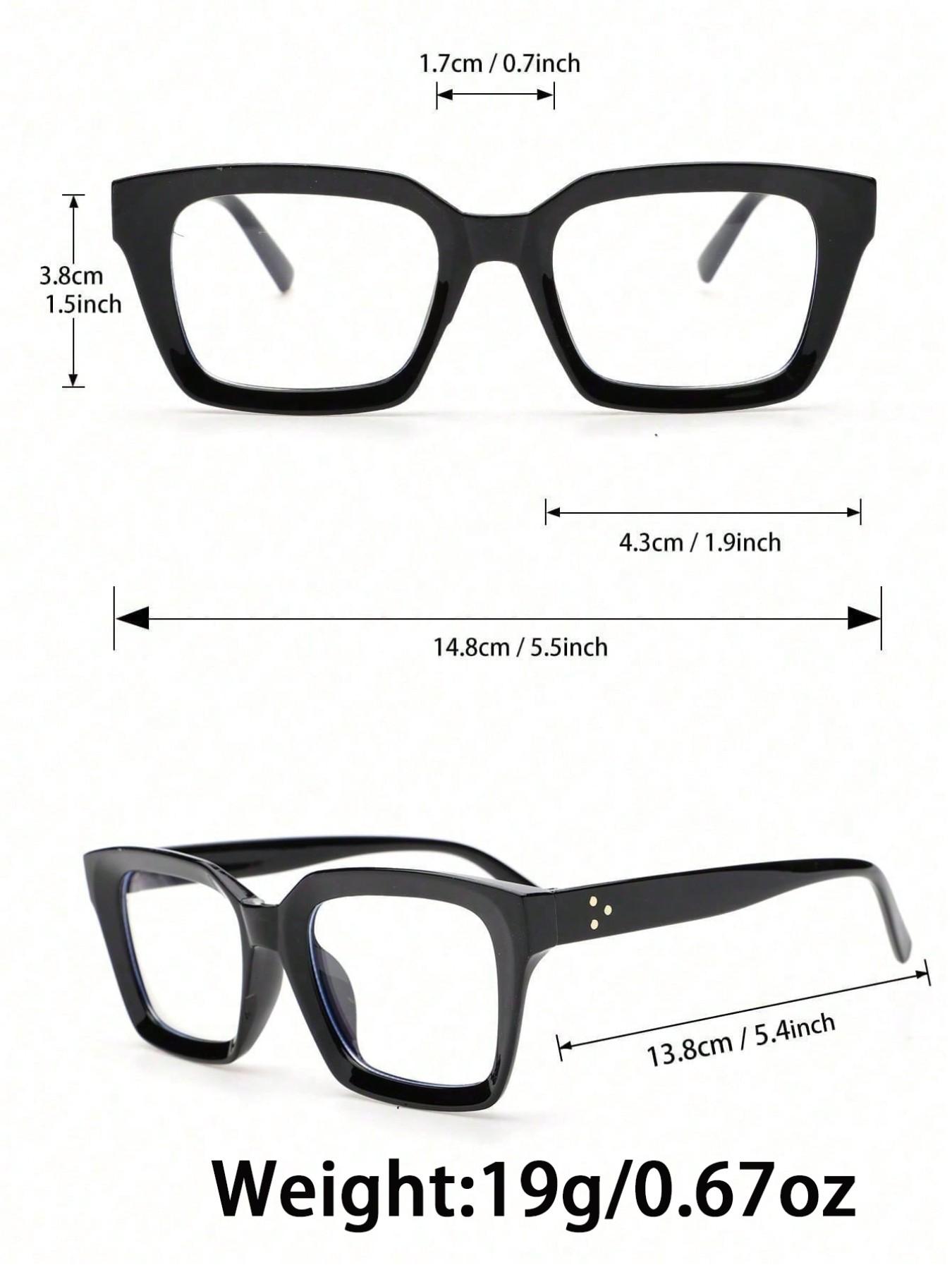 Women's Rectangular Casual Flat Mirror Glasses, Suitable for Office Commuting Daily Life, Simple Design, Perfect for Everyday Use