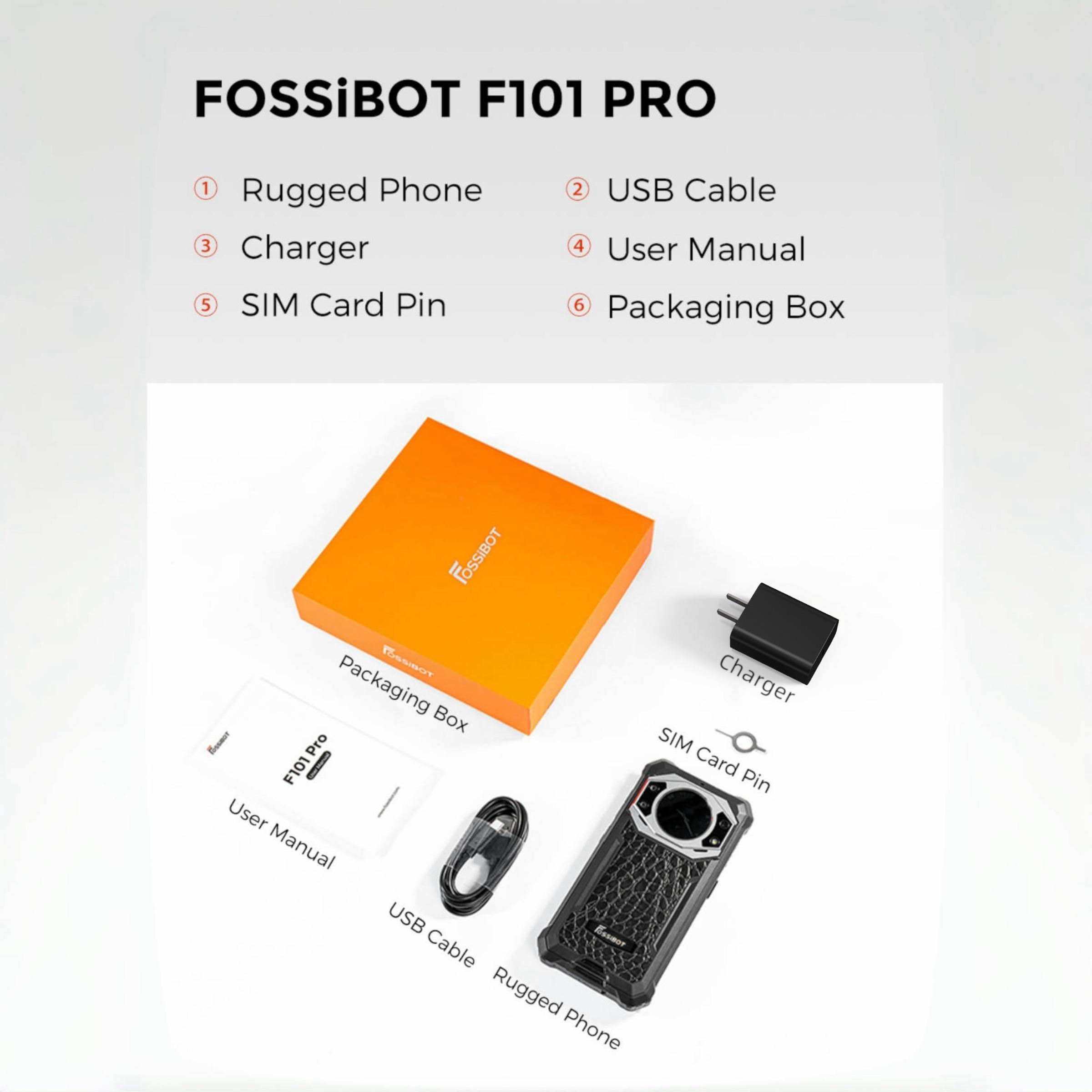 FOSSIBOT F101Pro Rugged Smartphone, 10600mAh Battery Cell Phone, 5.45" Screen, 8GB+7GB RAM, 128GB ROM, 24MP Camera, IP68 Waterproof, Drop-resistance 4G Smart Phone, Cool Gadgets for Men