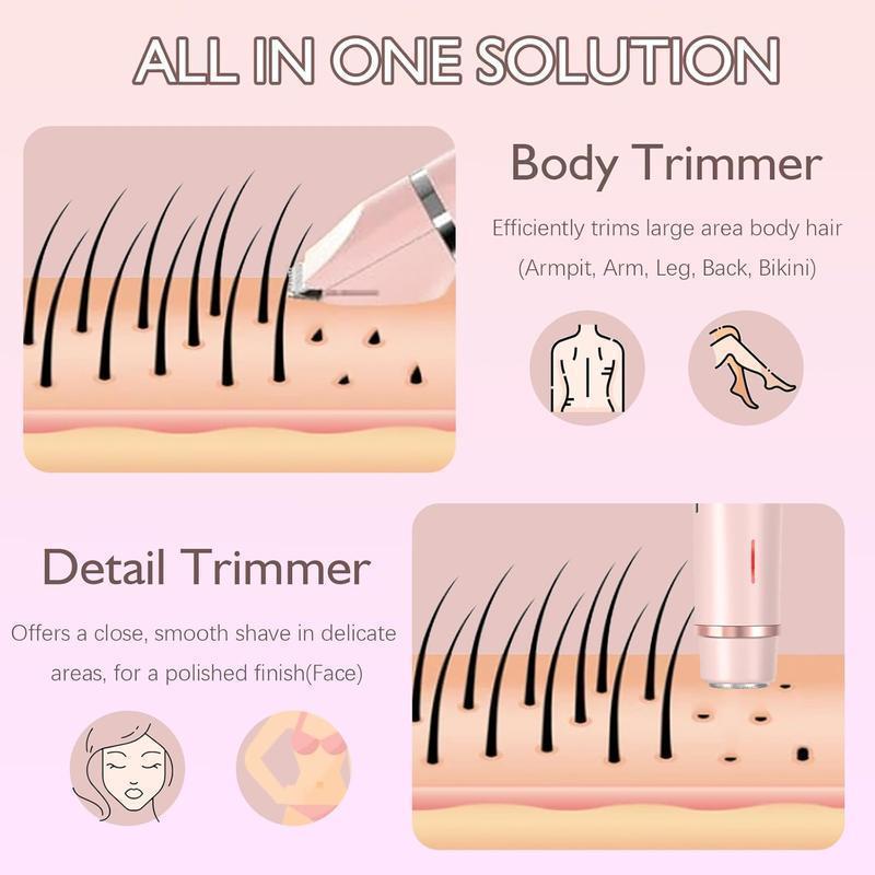 Women's Electric Razor Combo, Dual Function Electric Hair Trimmer, Dry & Wet Use Bikini Razor, Public Barber Tool, Zb-0236L Model