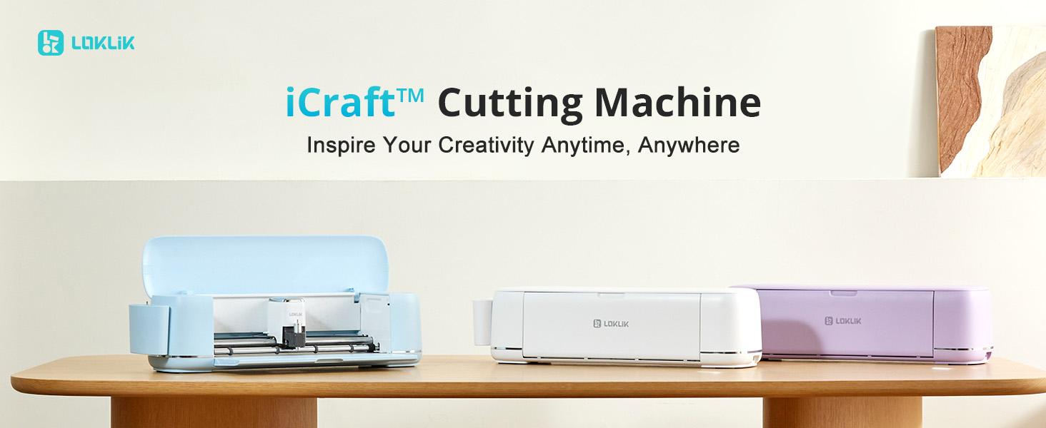 LOKLiK Cutting Machine 2-Bluetooth Connectivity DIY Cutting Machine-Massive Designs Included, for Creating Customized Cards, Home Decor