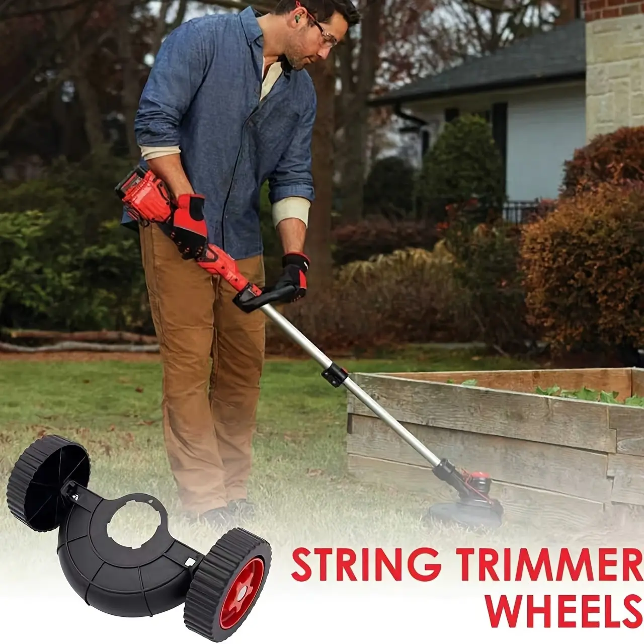 6-Piece Lawn Mower Trimmer Accessories Set, Plastic Blade, Cordless Trimmer Knife, Grass Line Helper, Universal Support Wheel, Grass Trimmer Edger