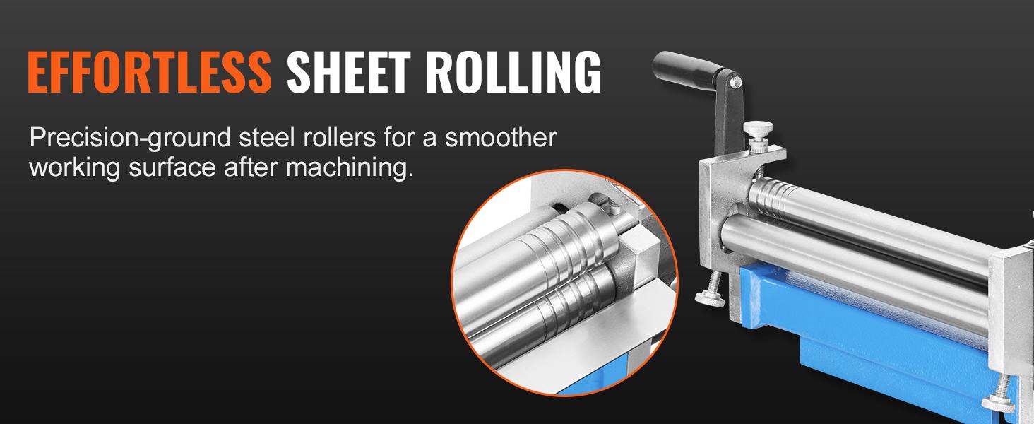 VEVOR Slip Roll Machine, 12.6 inches Forming Width in 20 Gauge Capacity, Sheet Metal Slip Roller Rolling Bending Machine, with 2 Detachable Rollers for Low Carbon Steel Copper Aluminum Alloy Sheet