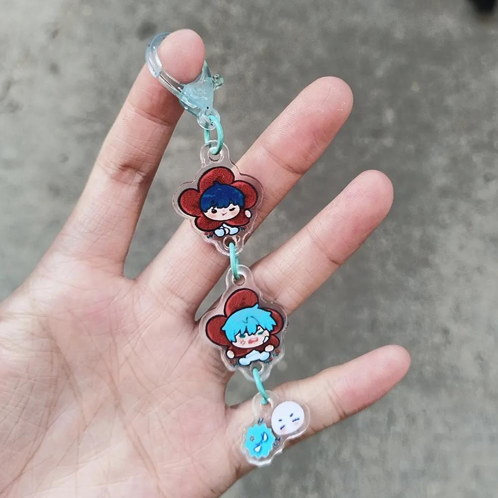 Anime Alien Stage Ivan Till Cosplay Keychain Cartoon Kawaii Backpack Pendant Acrylic Key Chain Fashan Keyring Accessories