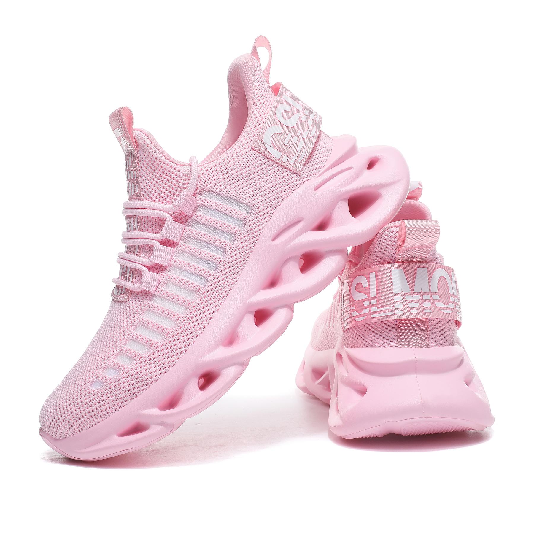 2026 Women's Spring Non-Slip Training Sneakers - Pink Mesh, Breathable Lightweight Slip-On | Sporty Cloud Shoes for Gym, Walking & Daily Wear