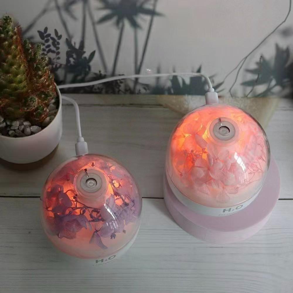 New 1pc Small Flower Ball Humidifier, Silent Operation, Warm Night Light, Suitable for Living Room, Bedroom, Office, Car, Also for Aromatherapy