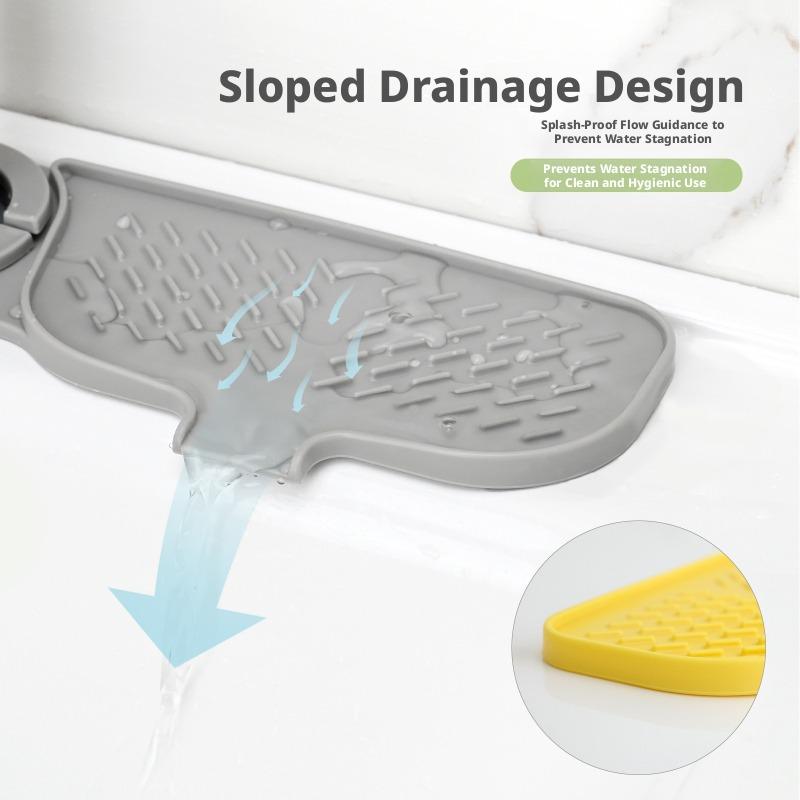 Silicone Drying Mat Sink Faucet and Countertop Organizer for Soap and Accessories