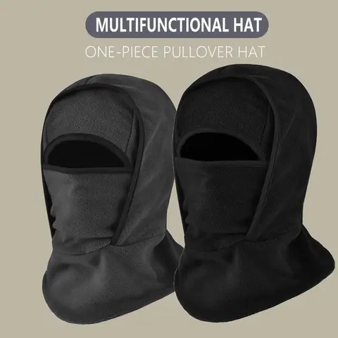 Unisex Warm Fabric Pullover Outdoor Winter Hat - Integrated Neckband Fit, Windproof Outdoor Sports Head Cover for Cycling, Skiing