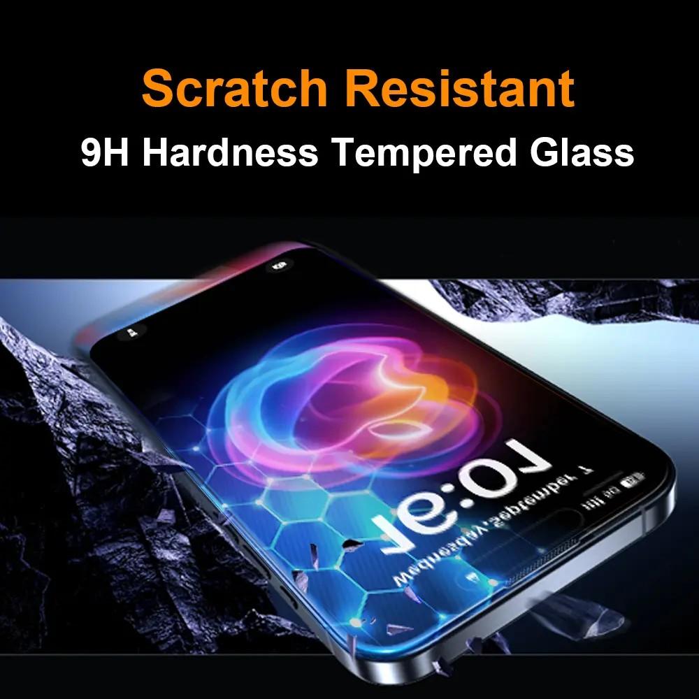 2 PCS Full-Cover Privacy/HD Tempered Glass Screen Protector for iPhone series,  9H+ Hardness, Anti-Scratch, Dust-free One-Click Installation，super easy