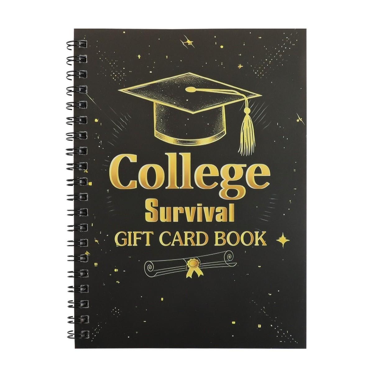 College Survival Gift Card Organizer Notebook, Graduation Season Gift, Coil Binding, Perfect for University Students, Practical and Stylish