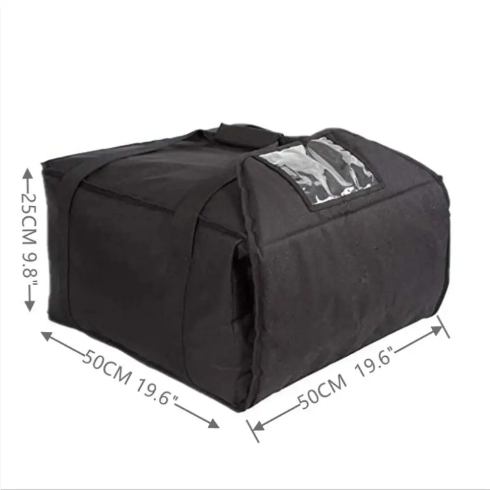 JSERYISGN Insulated Pizza Bag with Zip Closure for Large Orders & Delivery Use, Folds Flat When Empty, Maintains Slice Heat During Transport (Functional Cooler for Luggage & Bags), Practical, Compact Shape, Polyester Clothes, Zipper