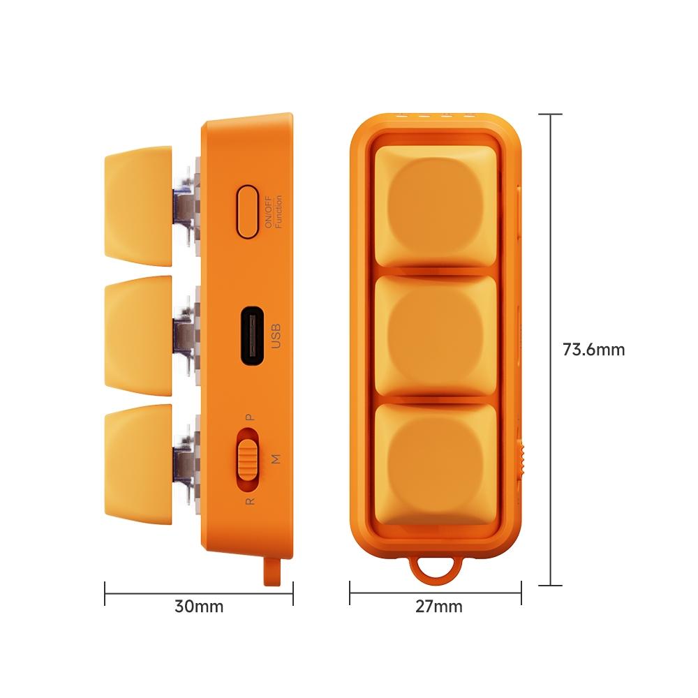 Free3 Bluetooth Page Turner, 3-Mode Control for E-Readers, Phones, Tablets and Computers, Kindle Page Turning, TikTok Scrolling, Camera Trigger, PPT/PDF Control, Hot-Swappable Switches